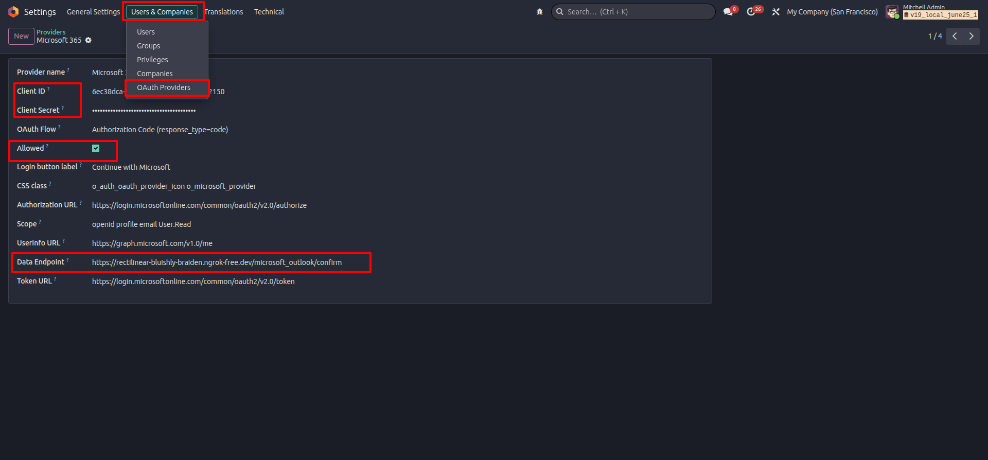 OAuth Provider Config